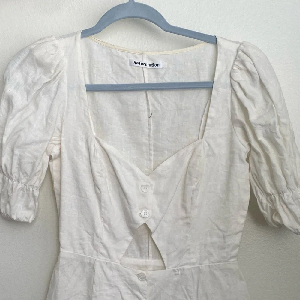 White linen Reformation Dress - Picture 2 of 3